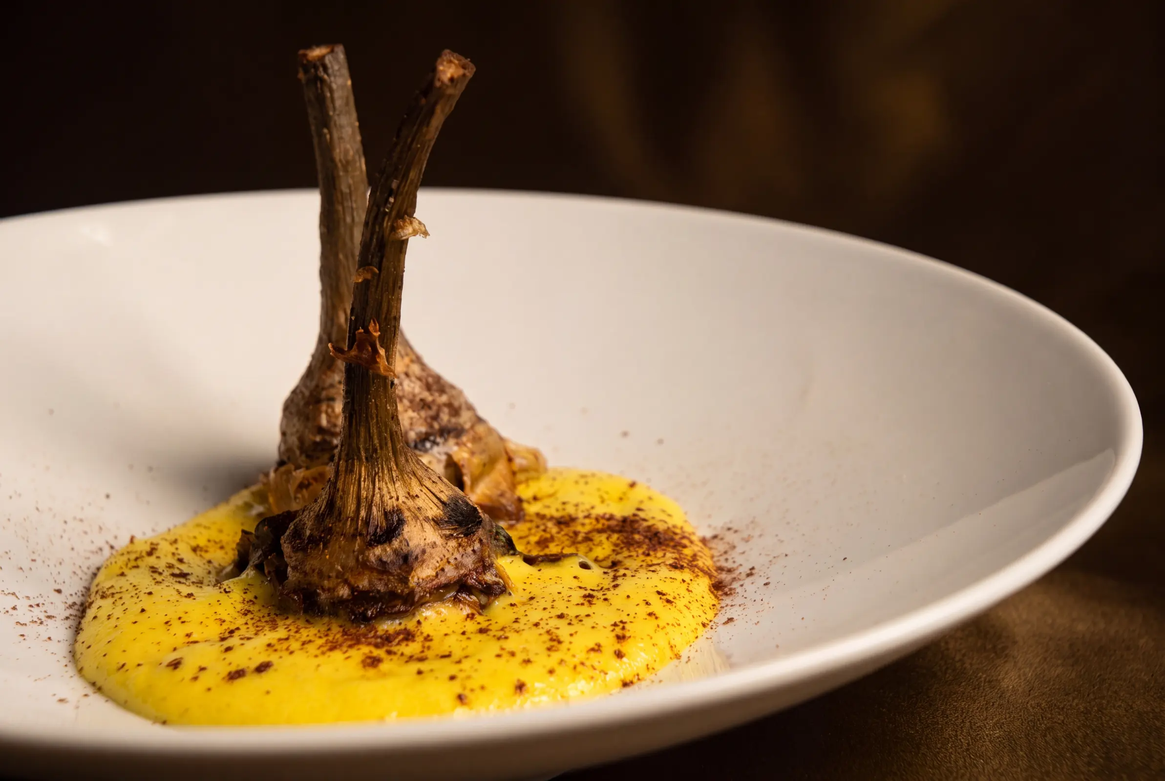 Carciofo su crema allo zafferano